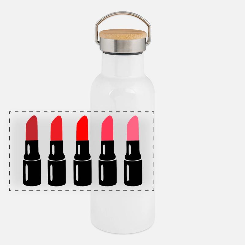 Rouge à lèvres Gourde isotherme avec bouchon en bambou