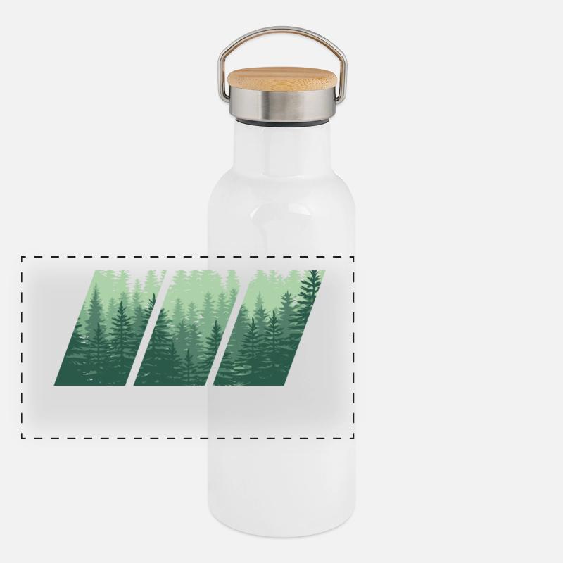 Bäume Panorama Thermosflasche mit Bambusdeckel