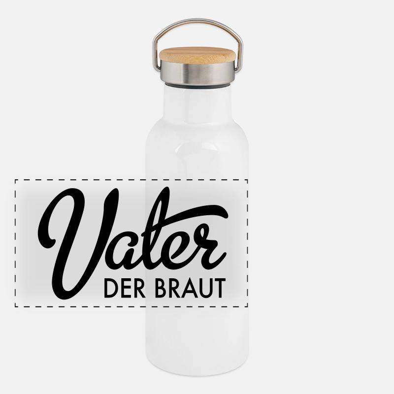 Vater der Braut Panorama Thermosflasche mit Bambusdeckel