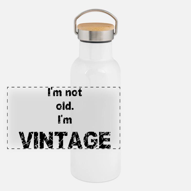 Vintage Gourde isotherme avec bouchon en bambou