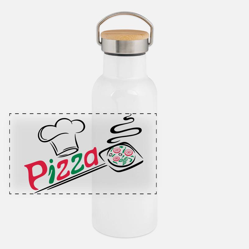 Pizza baker with cooking cap Panoramic Thermal Bottle with Bamboo Lid