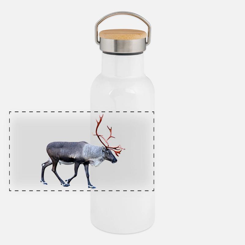 Reindeer Panoramic Thermal Bottle with Bamboo Lid