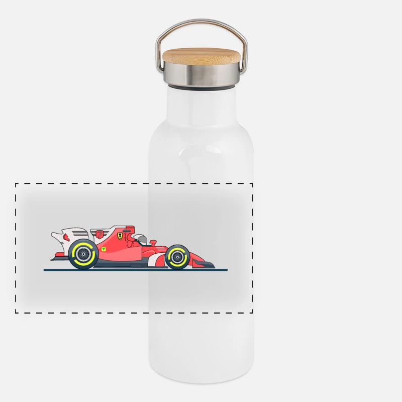 Course de voitures de course Gourde isotherme avec bouchon en bambou