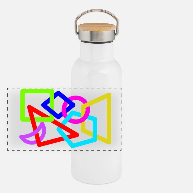 Intertwined neon shapes Panoramic Thermal Bottle with Bamboo Lid