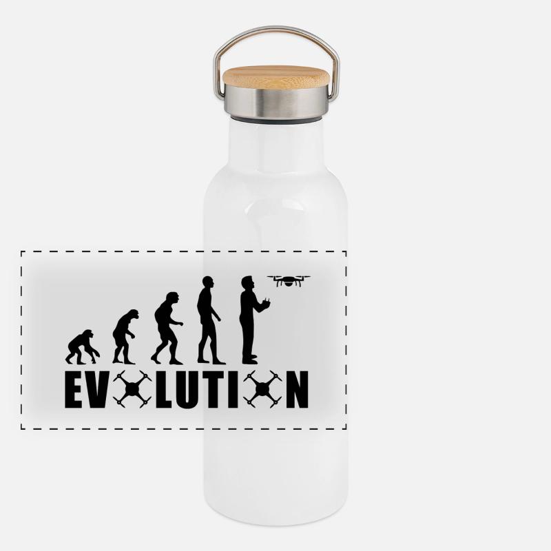 EVOLUTION DRONE Cadeau Pilote au sol Vol Gourde isotherme avec bouchon en bambou