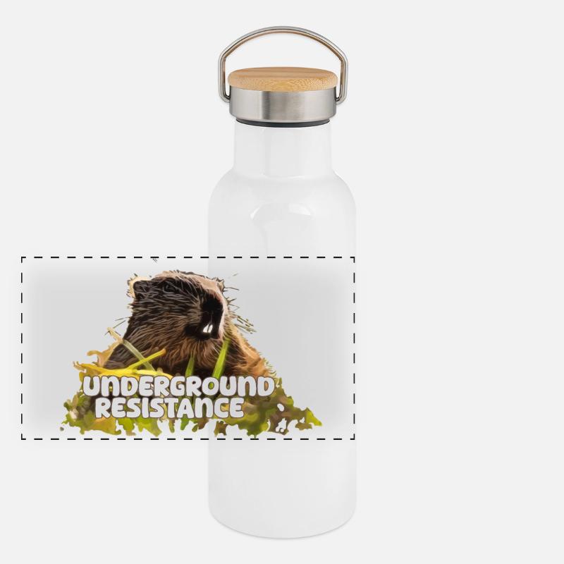 Marmotte Résistance souterraine 2024 Gourde isotherme avec bouchon en bambou
