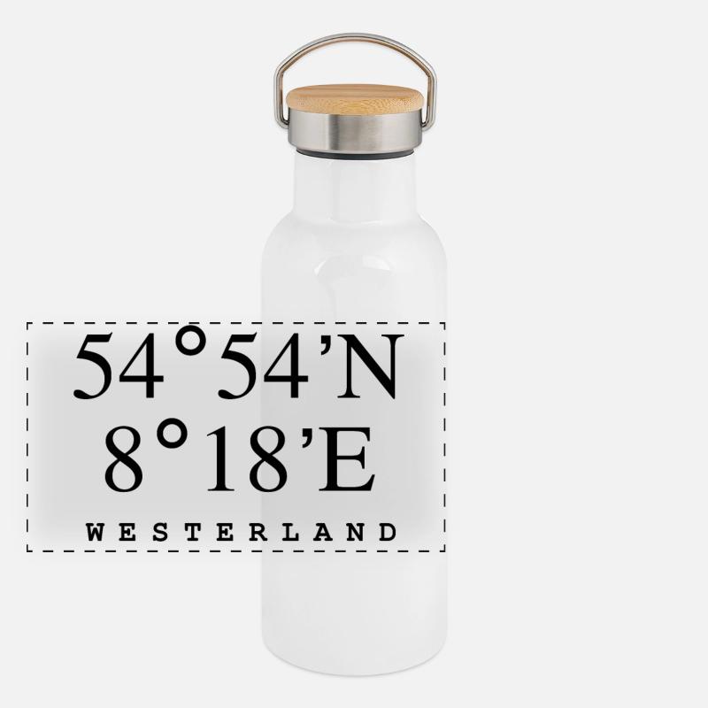 Westerland Panorama Thermosflasche mit Bambusdeckel