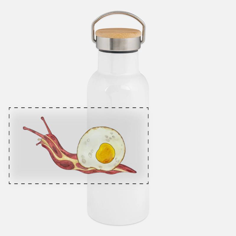 Bacon Roll Bacon et oeuf Oeuf au plat Gourde isotherme avec bouchon en bambou