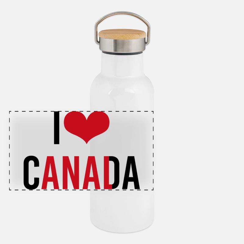 J’aime le Canada Gourde isotherme avec bouchon en bambou