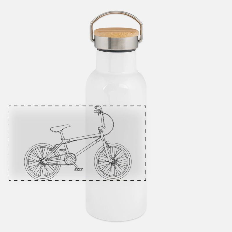 Freestyle BMX Silhouette Minimal Gourde isotherme avec bouchon en bambou