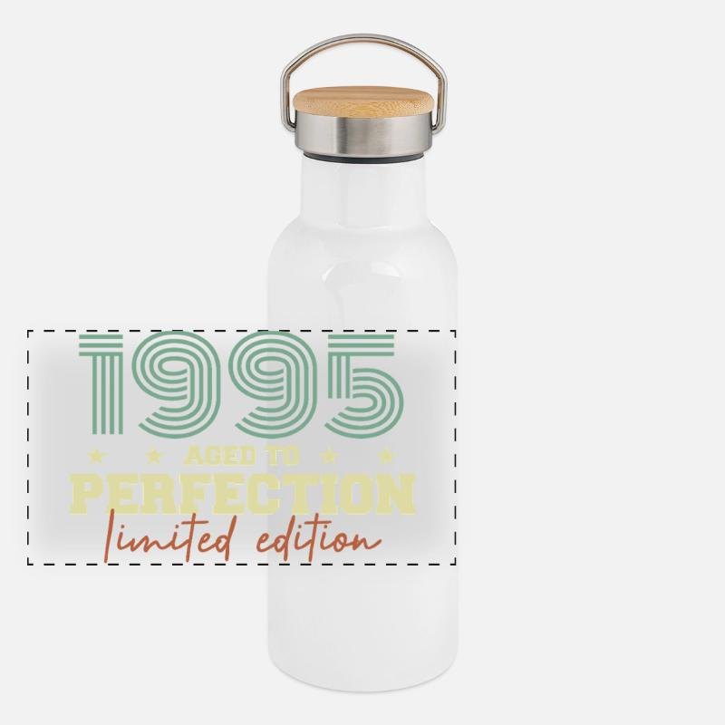 1995 - Panoramic Thermal Bottle with Bamboo Lid - white