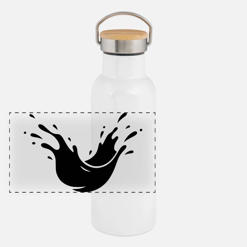 Schlamm Spritzer Dreck Splash Panorama Thermosflasche mit Bambusdeckel