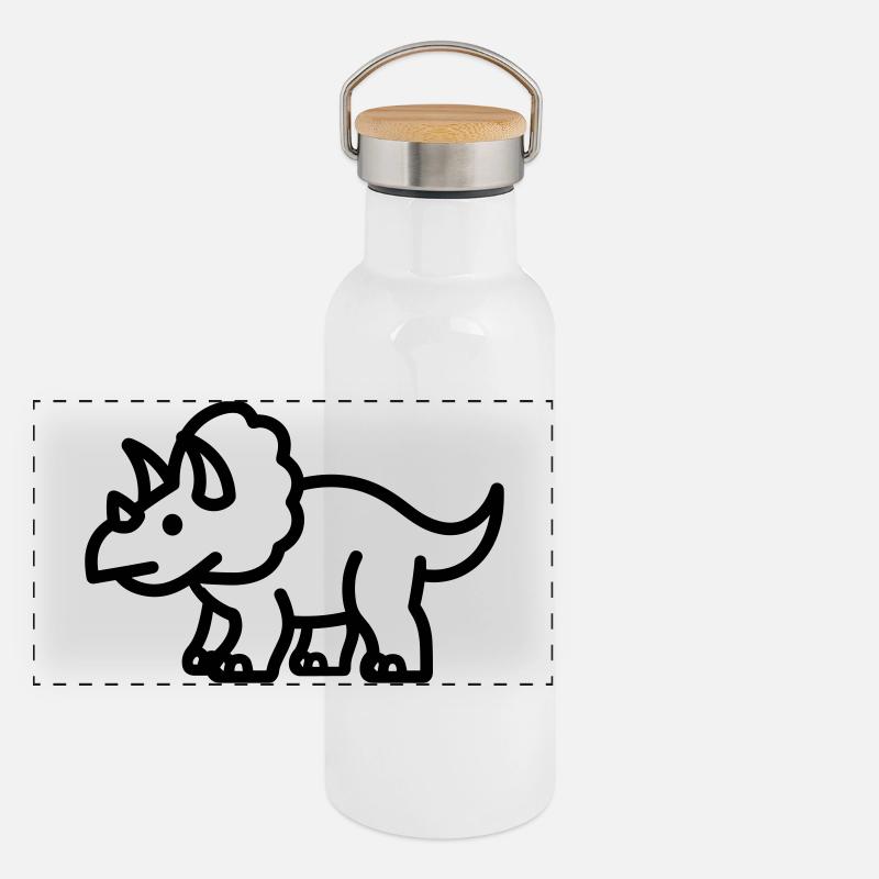 triceratops Panoramic Thermal Bottle with Bamboo Lid