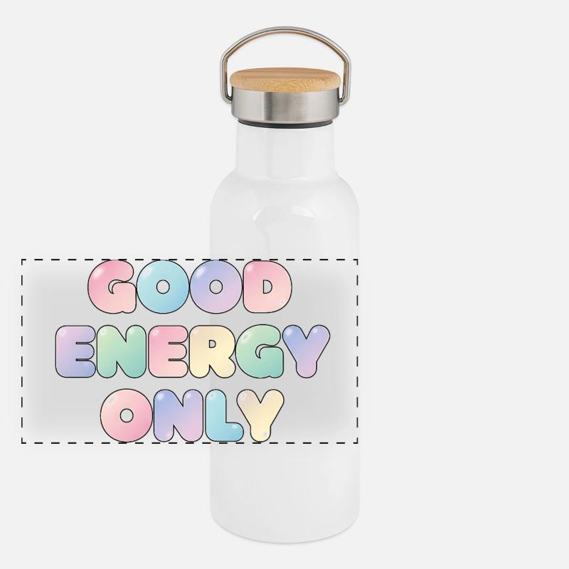 Good Energy Only Pastell Design Panorama Thermosflasche mit Bambusdeckel