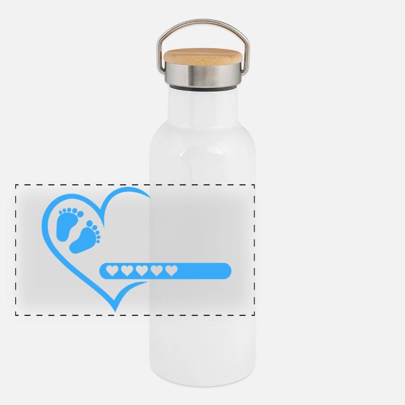 Mom 2026 loading heart version boy blue Panoramic Thermal Bottle with Bamboo Lid