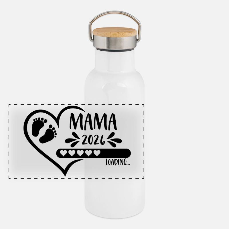 Mama 2026 loading Panorama Thermosflasche mit Bambusdeckel