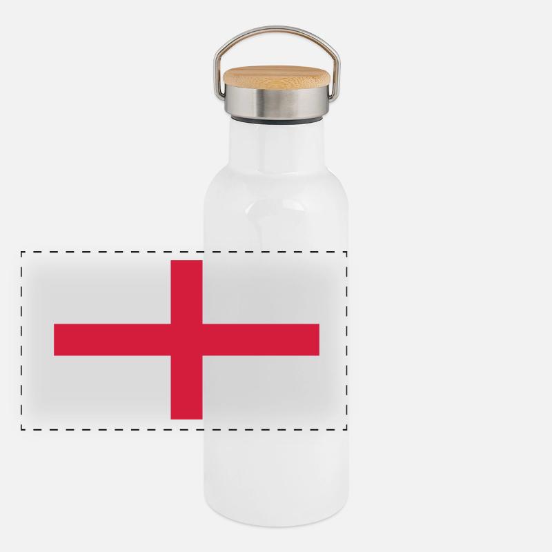 Drapeau national de l Angleterre Gourde isotherme avec bouchon en bambou