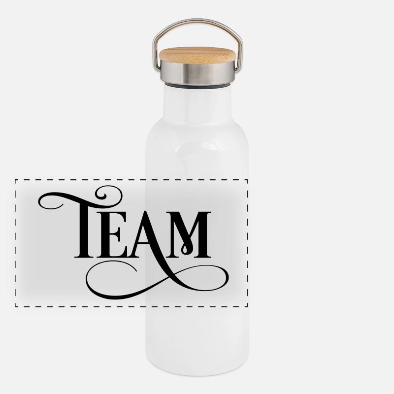 équipe Gourde isotherme avec bouchon en bambou