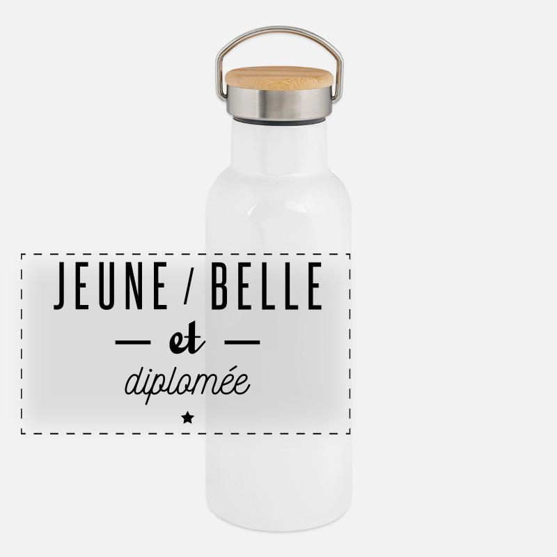 jeune-belle-diplomee Gourde isotherme avec bouchon en bambou