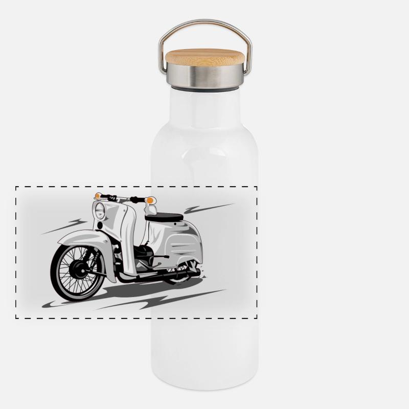 Simson Schwalbe KR51 scooter Panoramic Thermal Bottle with Bamboo Lid