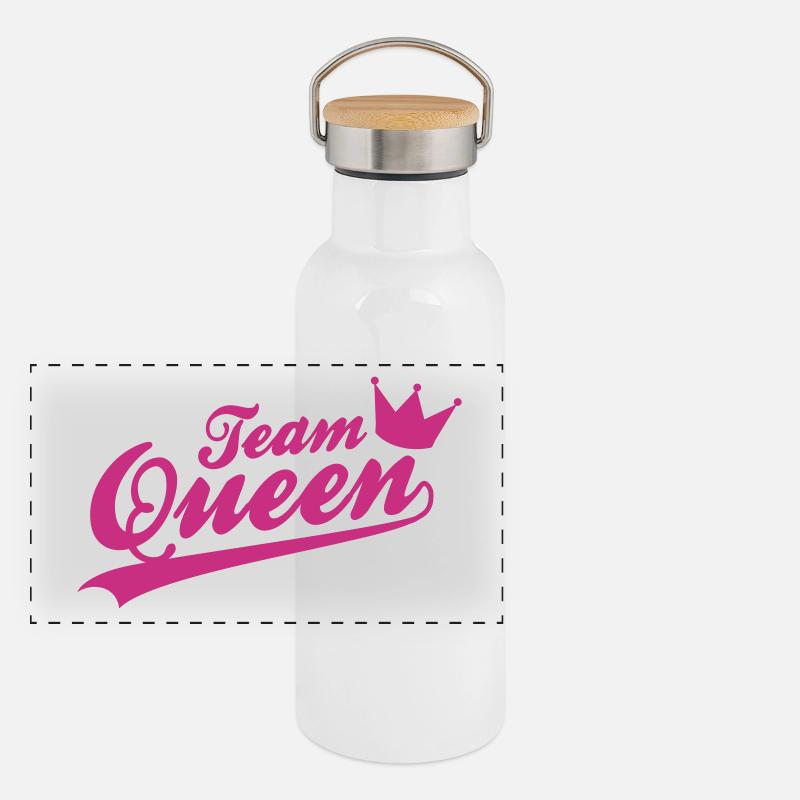 Team Queen - Bridalshower - JGA Panorama Thermosflasche mit Bambusdeckel