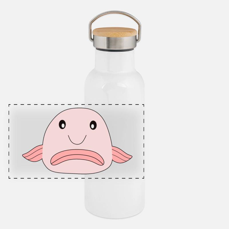 Blobfish fish comique poisson laid Gourde isotherme avec bouchon en bambou