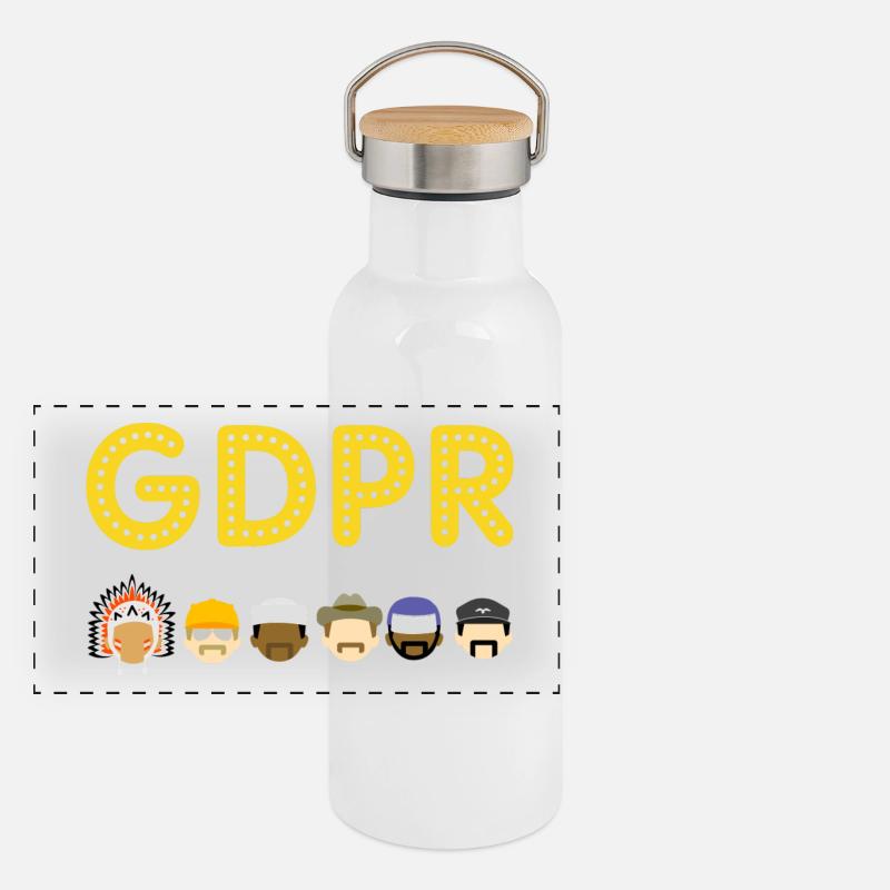 DSGVO Panorama Thermosflasche mit Bambusdeckel