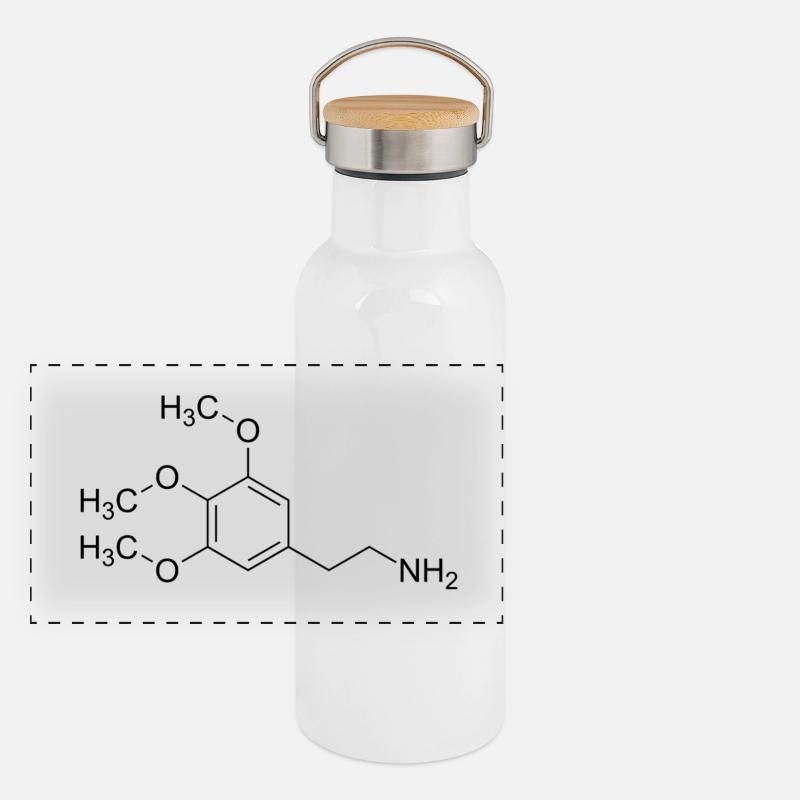 Mescalin Meskalin Strukturformel Panorama Thermosflasche mit Bambusdeckel