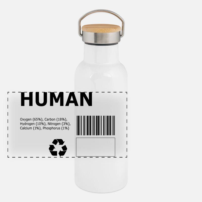 Mensch Panorama Thermosflasche mit Bambusdeckel