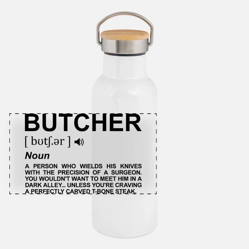 Signification de Butcher Gourde isotherme avec bouchon en bambou