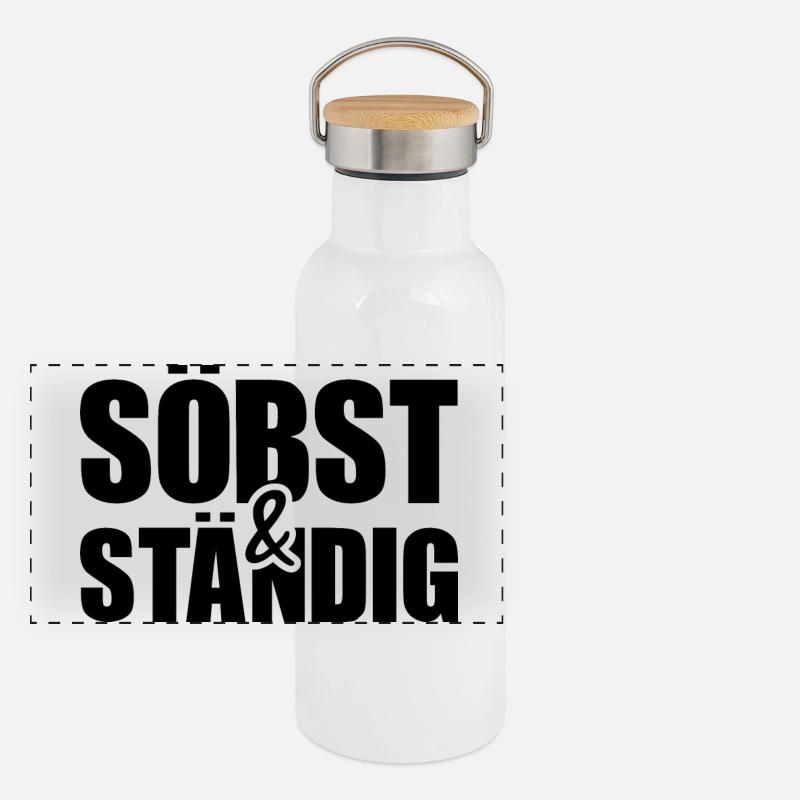 söbst et constamment - indépendant, jeu de mots cool Gourde isotherme avec bouchon en bambou