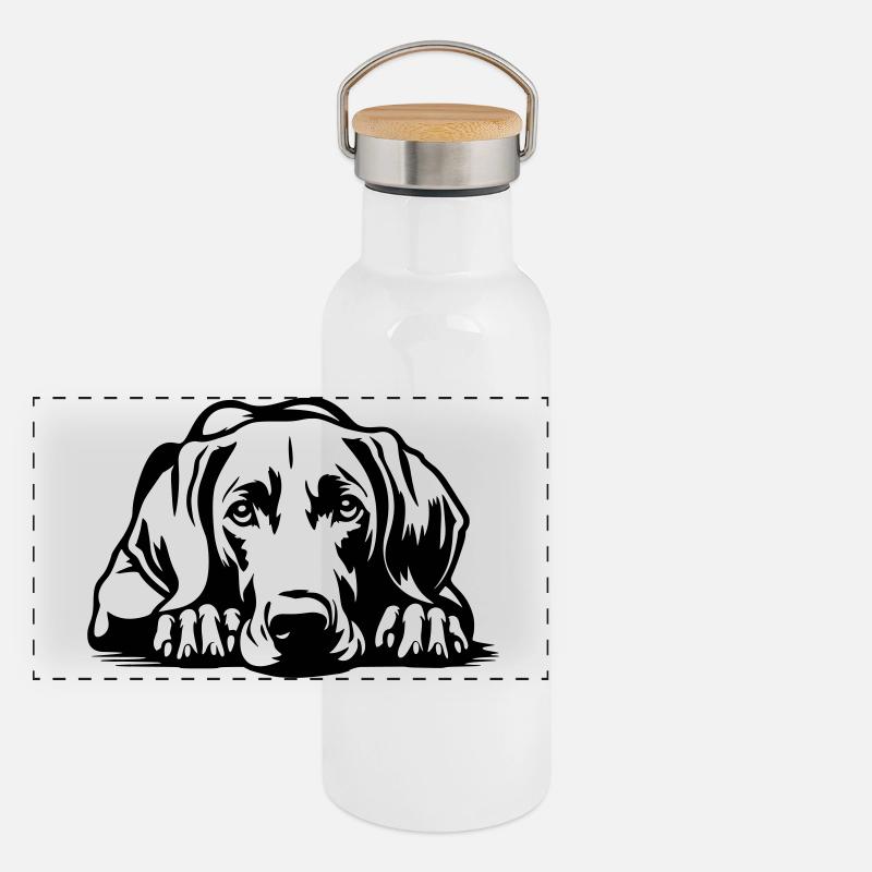 Weimaraner Panorama Thermosflasche mit Bambusdeckel