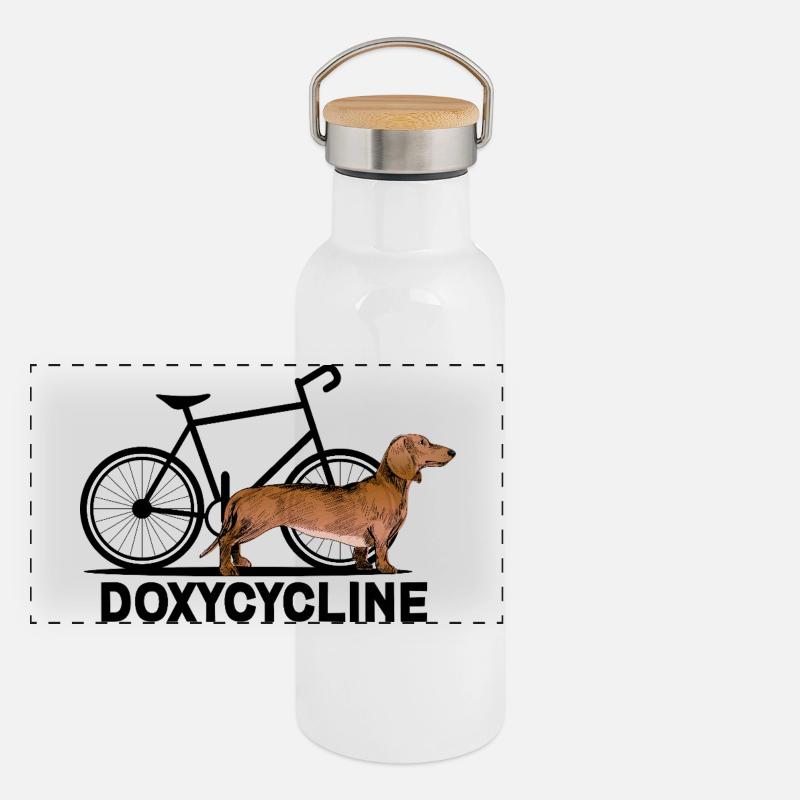 Doxycycline Grappige Dachshund Cyclus Panoramic Thermal Bottle with Bamboo Lid