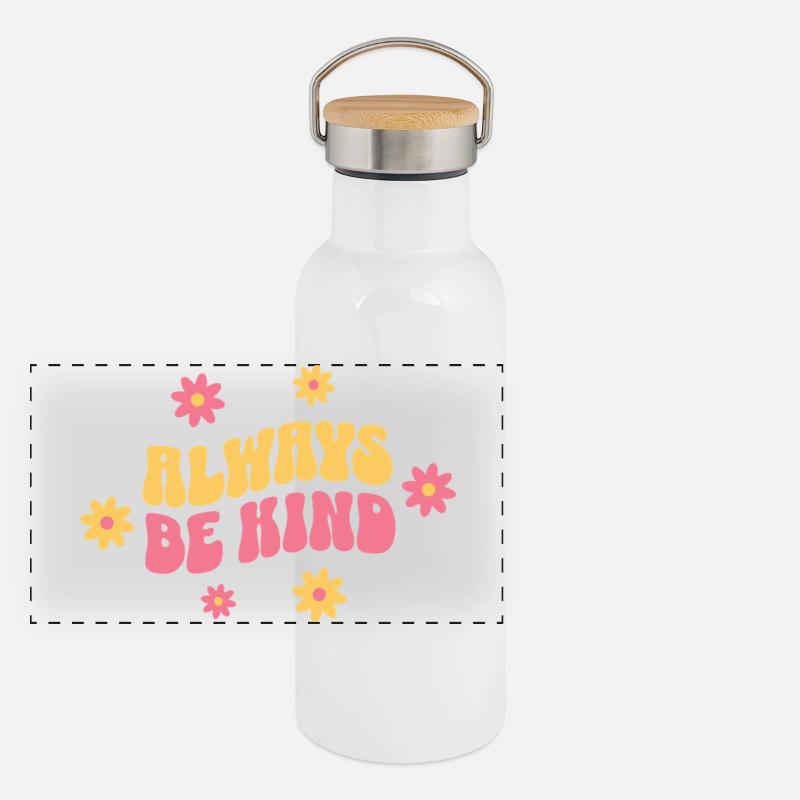 Always Be Kind – Vintage Good Mood Gourde isotherme avec bouchon en bambou