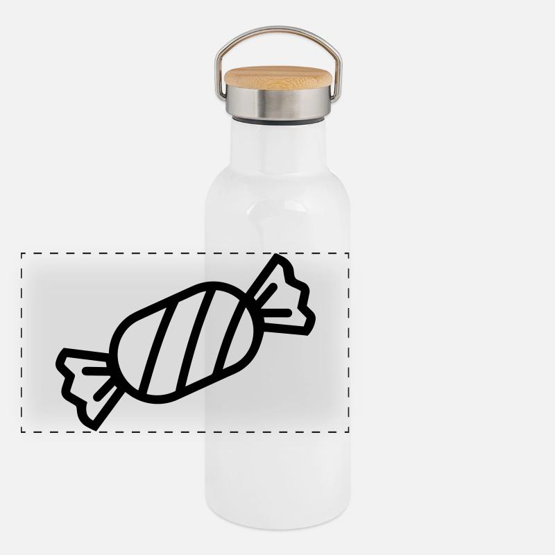 Süßigkeiten Panorama Thermosflasche mit Bambusdeckel