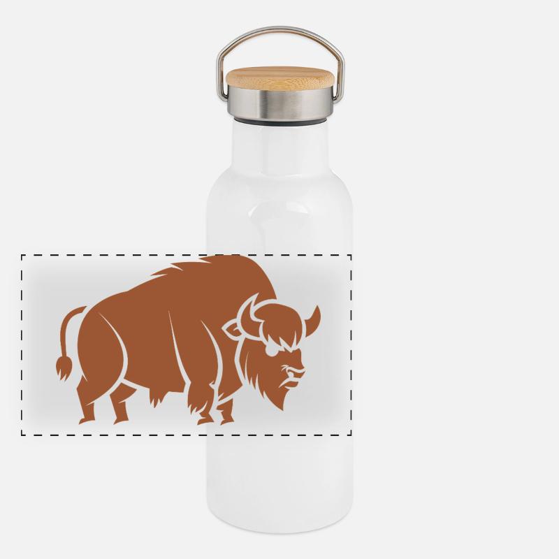 Bison Panorama Thermosflasche mit Bambusdeckel
