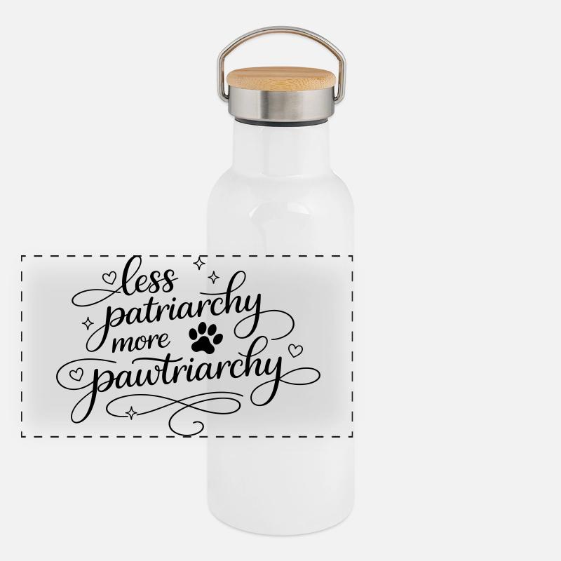less patriarchy, more pawtriarchy Panoramic Thermal Bottle with Bamboo Lid