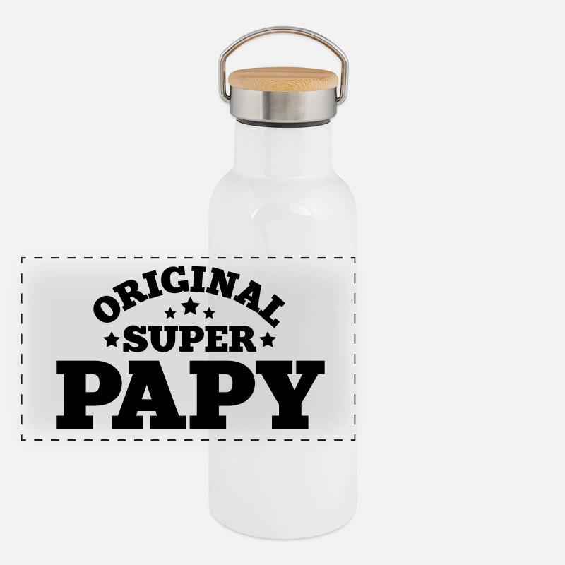 original super papy Gourde isotherme avec bouchon en bambou