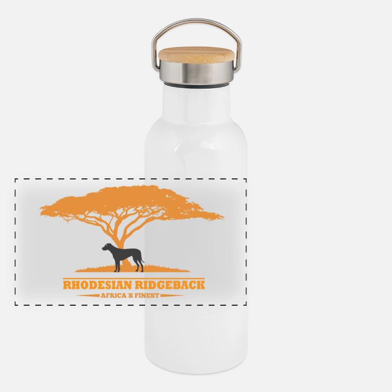 Rhodesian Ridgeback Conception Gourde isotherme avec bouchon en bambou