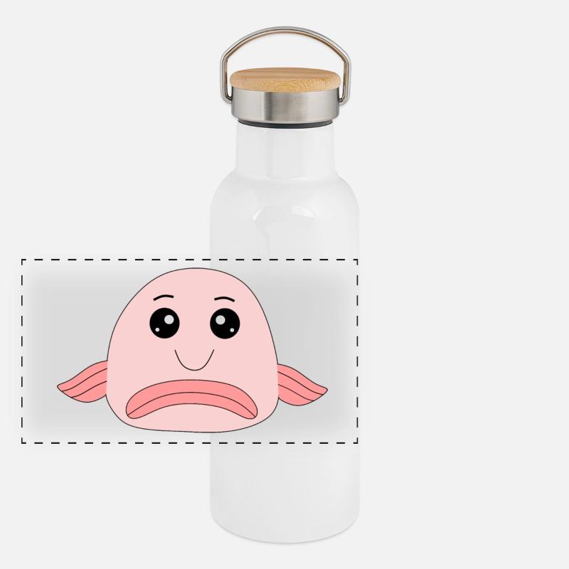 Blobfish fish comique poisson laid Gourde isotherme avec bouchon en bambou