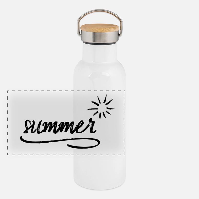 summer Panorama Thermosflasche mit Bambusdeckel