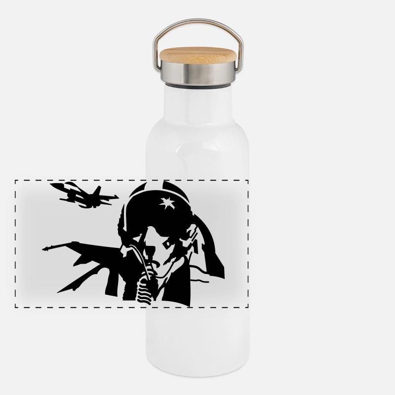 Panorama Thermosflasche mit Bambusdeckel