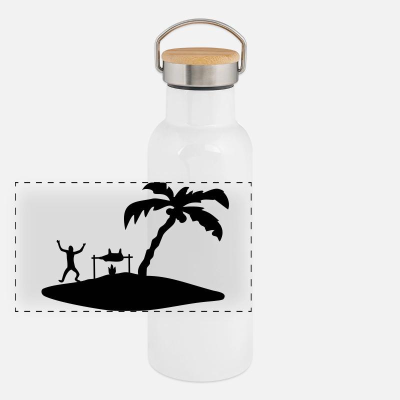 Gourde isotherme avec bouchon en bambou