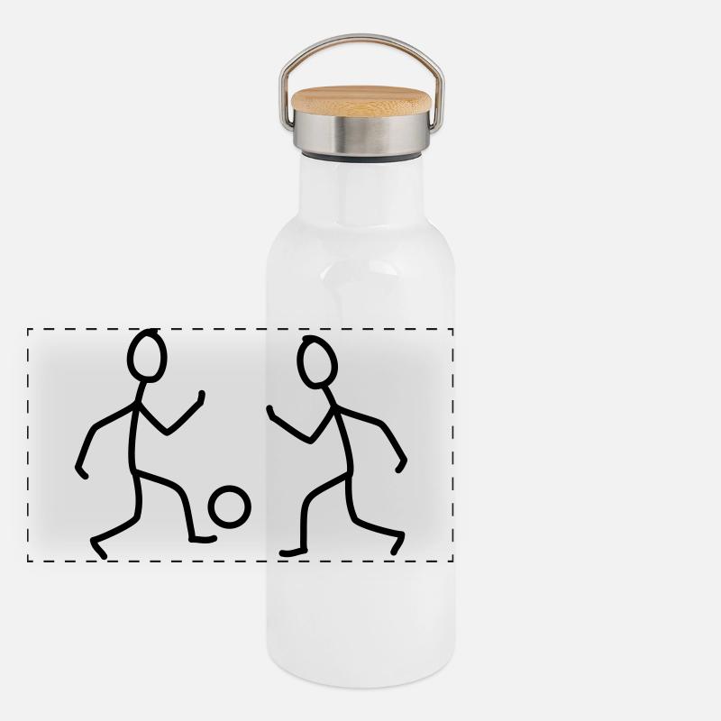 le football Gourde isotherme avec bouchon en bambou