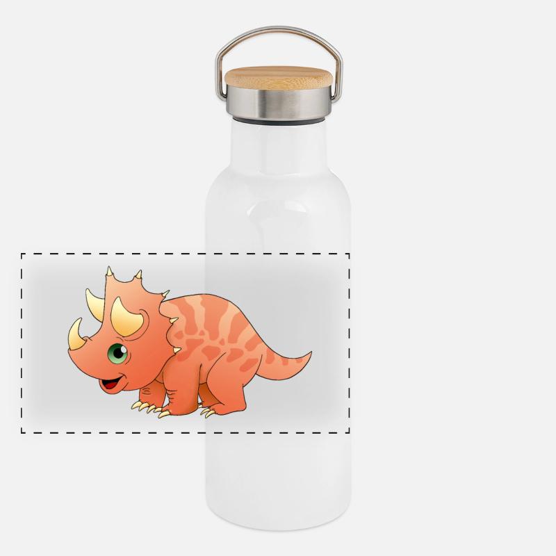 Triceratops Panorama Thermosflasche mit Bambusdeckel