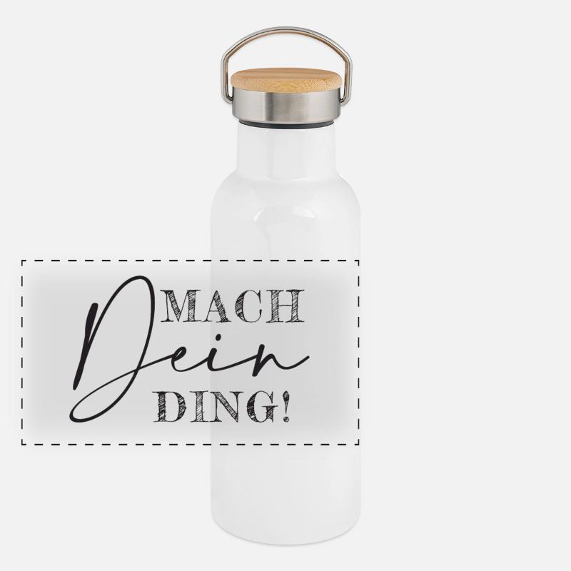 Mach dein Ding Panorama Thermosflasche mit Bambusdeckel