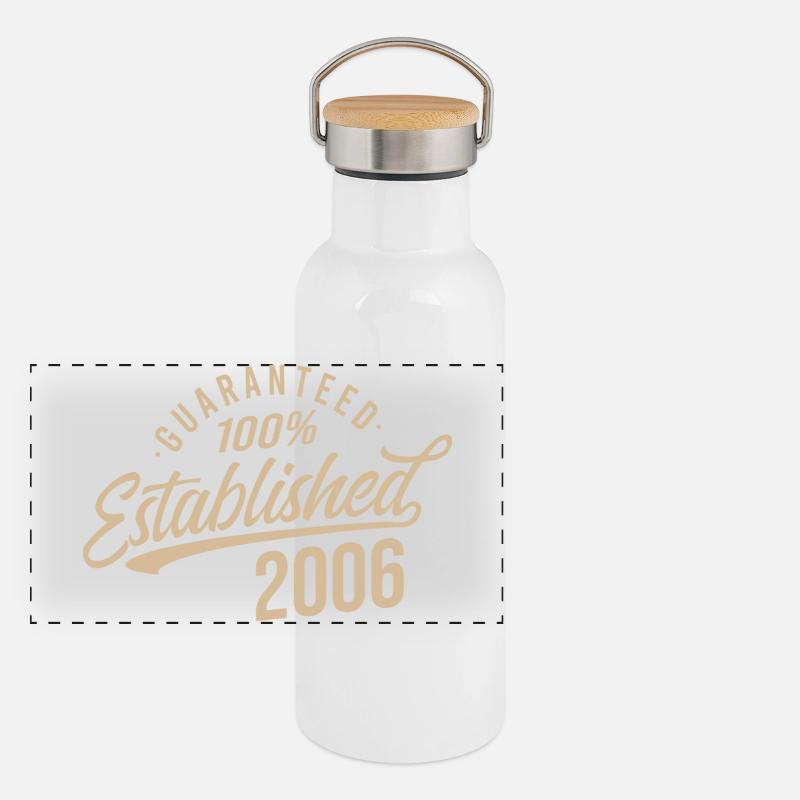 100% Established in 2006 Panorama Thermosflasche mit Bambusdeckel
