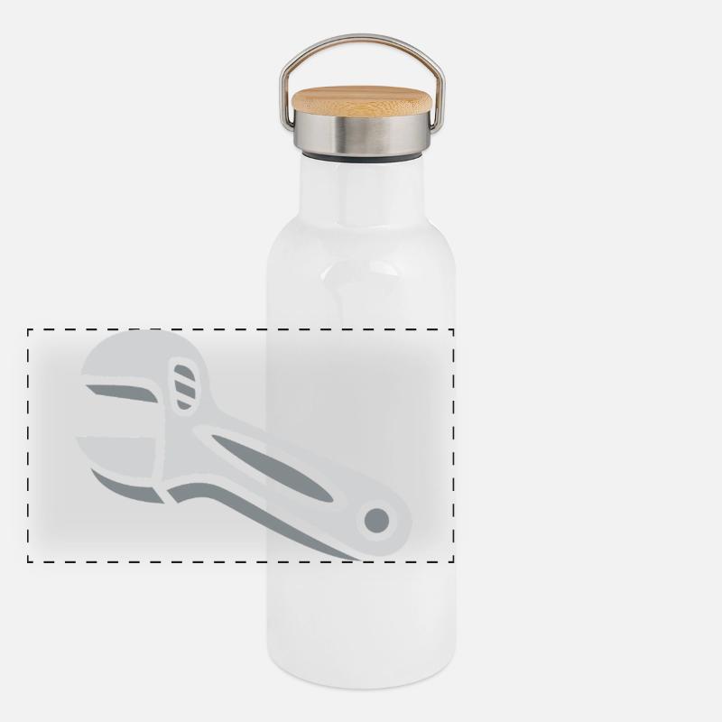Illustration d’outil de clé de bande dessinée Gourde isotherme avec bouchon en bambou