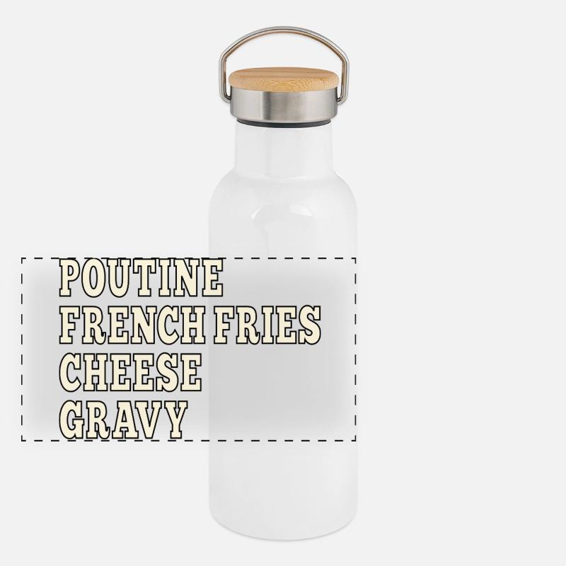 Kanadisches Fast-Food-Poutine Panorama Thermosflasche mit Bambusdeckel