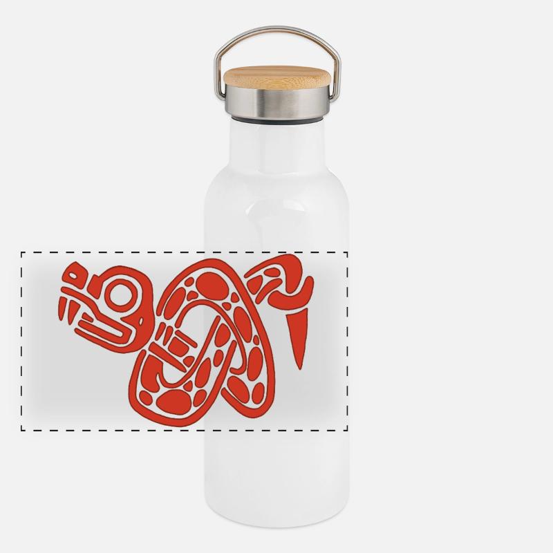 Noeud de serpent rouge Gourde isotherme avec bouchon en bambou